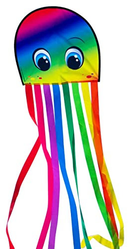 CIM Kinderdrachen - DRAKI XL Rainbow - Drachen Abmessungen: 31 x 180cm - inkl. 40m Drachenschnur auf Handgriff - für Kinder ab 3 Jahren