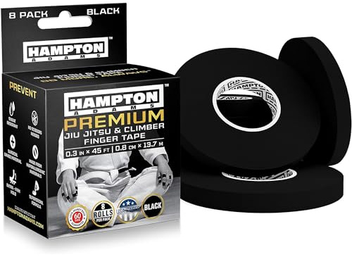 (8-pack) Pro fingertejp för Bjj, Bouldering, crossfit | ultimat skydd och snabb återhämtning | extrem kvalitet, klättringstejp utan fransar | utökad slitage, superstarkt lim | Bjjjj-tejp för händer