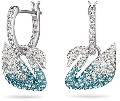 Swarovski, Swan Earrings, Blau, One Size