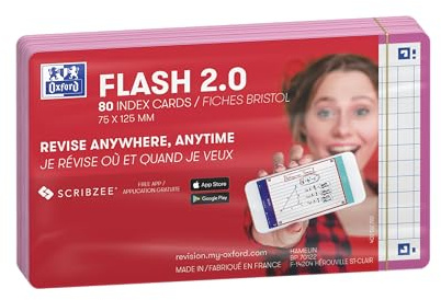 Oxford Flash 2.0-80 kort Bristol Flash kort 7,5 x 12,5 cm små plattor Fuchsia ram
