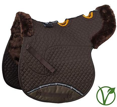 Rhinegold 453-P-BRN/BRN Luxe Fell belüftet Numnah, Braun/Braun, Pony