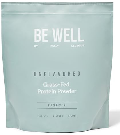 Be Well by Kelly Unflavored Grass-Fed Beef Protein Powder, 23G of Protein & Zero Carbs (1 Ingredient, 30 Servings) 9 Amino Acids + 3 BCAAs No Soy, No Dairy, Stevia-Free, No Sugar Added 1.59lb 720g