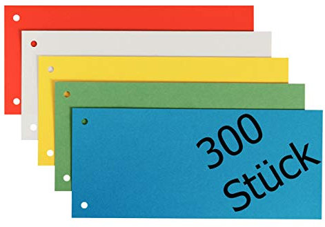 Leitz Trennstreifen, Stabiler Pendarec-Karton 180 g/qm, farbig Sortiert (300 Stück)