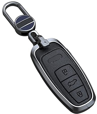 ontto Autoschlüssel Hülle Schlüsselanhänger Passt für Audi Audi A6 A7 A8 Q8 E-tron C8 D5 A8L A6L 2018 2019 2020 Fernbedienung Cover Schlüsselhülle Case Schlüssel Gehäuse Schutzhülle 3 Tasten Schwarz A