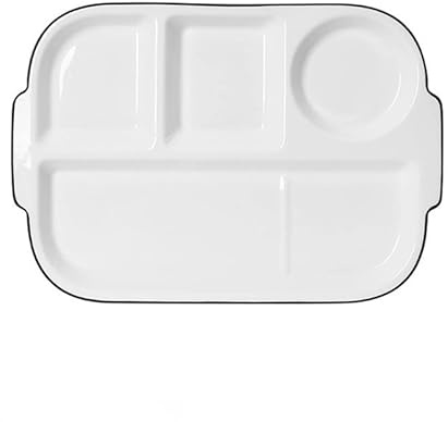 OnePine Assiette Compartiment Adulte Céramique, Assiette de Controle des Portions, Assiette Divisée en 4 Regime, pour Salade, Dessert, Nouille, Bifteck, Petit déjeuner