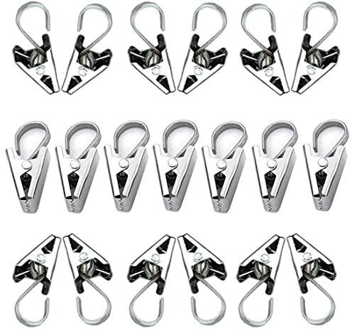 80 Stück Edelstahl-Vorhang Clips, kleine Gardine Klammer Haken Metall Duschvorhangclip Drahthalter zum Aufhängen von, Vorhängen, Fotos, Hausdekoration