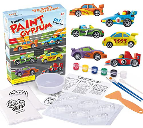 ISAKEN Bastelset Malset für Kinder, 3D Dinosaurier Tier Malset Prinzessin Dessert Rennwagen Malset Weltraum Gips Spielzeug DIY Bemalen Basteln Spielzeug Geburtstagsgeschenk für Kinder Mädchen Jungen