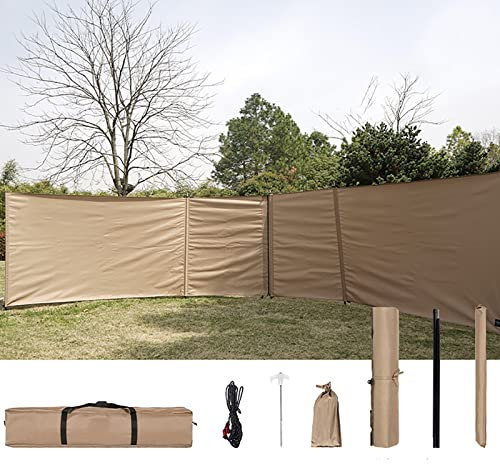 Camping-Windschutz, 600 x 120 cm, Strand-Windschutz, Windschutzscheiben-Schutz mit Stützstangen, Picknick-Seitenwand-Sichtschutz, Faltbare Platte, für Garten-Holzkohlegrills