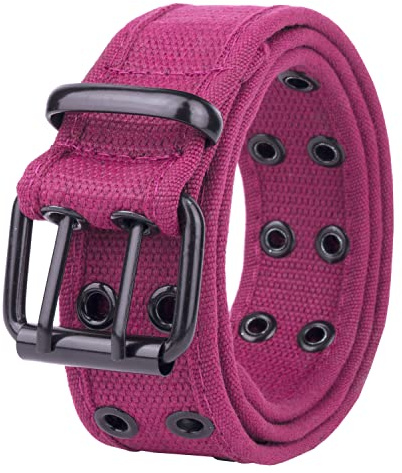 Gelante Canvas Double Grommet Hole Belt 2043 Hot Pink 2XL