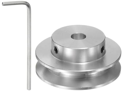 sourcing map Einzelrillen Riemenscheibe Keilriemenscheibe 6mm feste Bohrung 40mm Außendurchmesser Aluminiumlegierung mit Sechskantschlüssel für Bohrmaschine 6mm PU-Rundriemen