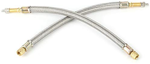 9,8/250mm 2 Stück Metallventilschaftverlängerungen, Edelstahl Geflochtene Universalverlängerungsadapter für Ventilverlängerung Reifen Ventilschaft Verlängerung Ventilschäfte