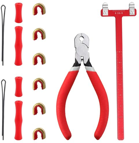 SPEEDWOX Archery Points Nocking Pinces en Forme de T tournant Arc règle carrée Outil avec 6Pcs Arc String Points Nock Boucles en Laiton Nocking Point Set pour récurve composé Arc Accessoires