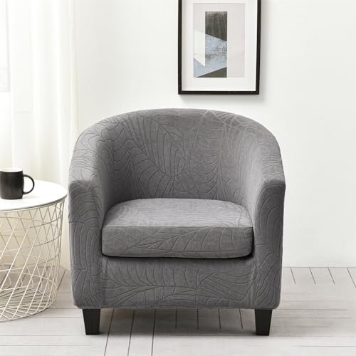 Morbuy Wasserdicht Sesselbezug Stretch mit Armlehne, 2er Set Sessel Überzug Universal Sesselhussen Stretch Weich Sesselüberzug Elastisch Hussen für Clubsessel (Grau)