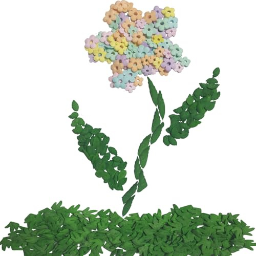 95g de fleurs comestibles multicolores, feuilles vertes, brins de sucre pour décoration de gâteaux, cupcakes et glaces, décoration de fête pour anniversaire d'enfants