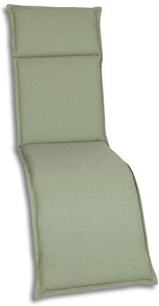 GO-DE Textil Bequeme und attraktive Polsterauflagen für Hochlehner-, Mittellehner- und Niederlehner-Gartenstühle, Sitzkissen (Einzelset, Uni Grün, Relaxauflage)