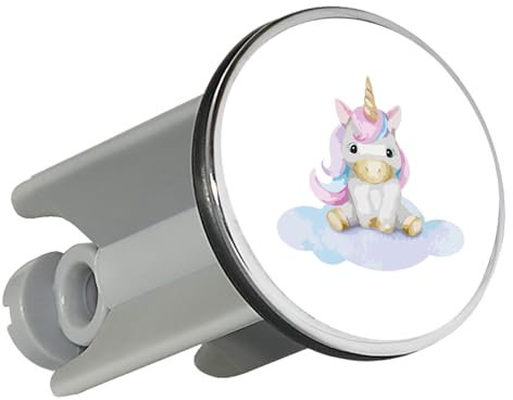 Huuraa Waschbeckenstöpsel Einhorn Fabelwesen Geschenk 4cm für Waschbecken Abflussstopfen Einhorn Geschenkidee