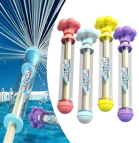 4 Stück Feuerwerk Wasserpistole, Romantisches Feuerwerk Wasserspritzpistole Spielzeug, Kreative Auszieh Spritzpistolen Pool Spielzeug, Feuerwerk Wasserpistole für Pool, Strand, Party (A)