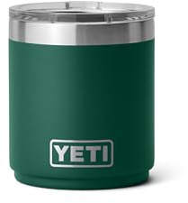 YETI Rambler 10 oz Stackable Lowball 2.0, Vacuum Insulated, Stainless Steel with MagSlider Lid, Black Forest Green
