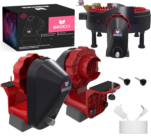 GEOCCI Elektrischer Strickmaschinen-Adapter für ADDI Rundstrickmaschine mit 46 Nadeln (schwarz und rot)