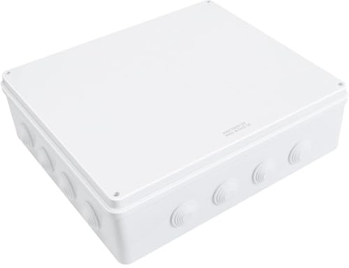 MACHSWON IP65 Junction Box 400x350x120mm ABS Waterproof Junction Box Dustproof Indoor Outdoor Box Cable Connection Protective Enclosure Open Hole with Rubber Plug