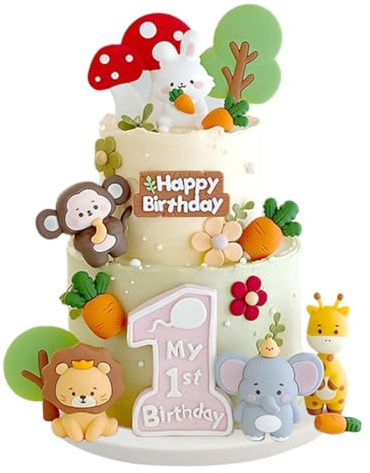 Animales Decoración Pastel, Decoración Tartas Animales, Topper Tarta Animal, Cake Topper Animale, Decoración Tartas Selva, Adecuado para fiestas de cumpleaños infantiles 14pcs