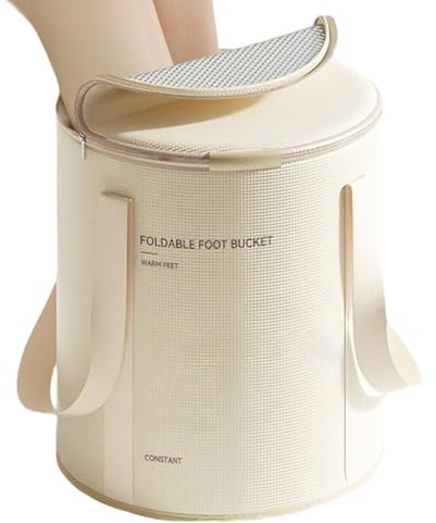 Sghtil Bain de Pieds Rempli Bassin, Bac De Trempage Pliable Pour Pieds, Avec Base Antidérapante Et Conteneur Étanche Pour Soin Ménager Douche Circulation
