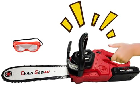 Wezalget Sierra De Cadena De Juguete para Niños | Herramientas de Jardinería Juguete con Luces y Sonidos,Equipo De Juego Simulado con Pilas para Jardinería - Equipo de Juego Infantil para Hijos e