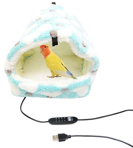 Nichoir pour oiseaux avec chauffage | Lit de type grotte | Lit chaud pour oiseaux pendant l'hiver | pour inséparables, conurus, canaris, lapins, cochons d'Inde, chinchilla, perruche, ninfa et plus