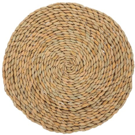 Gatuida Cuscino da Meditazione Rotondo 35x35cm in Paglia Intrecciata