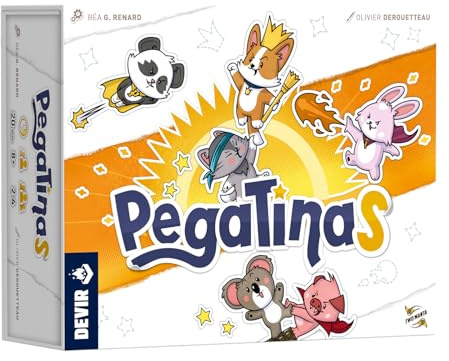 Devir Pegatinas – Juego de Mesa Infantil de Coleccionistas | Campaña Evolutiva Rejugable con Pegatinas | Estrategia Familiar para Niños 8+ | 2-4 Jugadores (BGPEGES)