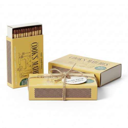Cook’s Safety Matches – Pack of 3 Boxes – 4.3cm Long Burn Matches for Kitchen, BBQ, Fireplace & Camping – Approx. 660 Total Matches