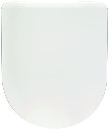 Wirquin 20721280 Abattant WC Amiral blanc en thermodur avec frein de chute, top fix, déclipsable et charnières en inox, forme en D