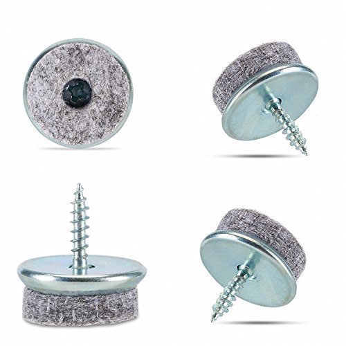 Incutex 20x Almohadillas de Fieltro para Muebles, Deslizadores Redondos para Sillas, Protectores de Suelo, Tapones para Patas de Sillas, Ø 22 mm, Color Gris