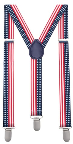 Man of Men US Suspenders for Men Heavy Duty – Adjustable 1” Y-Back Men's Suspenders for Dress Pants | Strong Metal Clips, Durable Elastic Straps, Leather Reinforcement – Comfortable, Formal