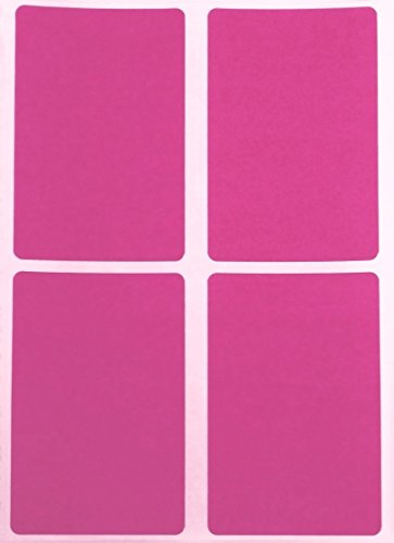 Royal Green Name Tag Stickers Pink Labels Colored Sticker in Rectangular Shape 7.5 cm x 5 cm (75mm x 50mm) -60 Pack