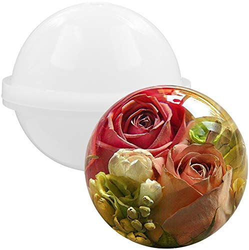 Musykrafties Molde redondo de silicona de esfera grande de 4 pulgadas para resina epoxi, fabricación de joyas, cera de velas, jabón casero, bomba de baño