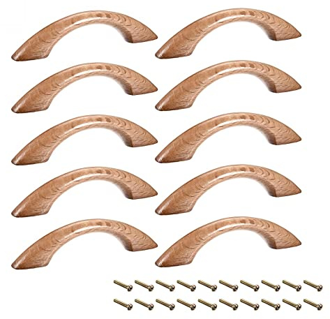 sourcing map Holz-Knöpfe, 10 Stück, 65 mm Lochabstand, 91 mm Länge, Schrank, Möbel, Küche, Griffe für Kommode, Schublade, Kleiderschrank