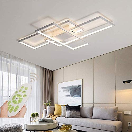 XIN'S LED Deckenleuchte Moderne Wohnzimmerlampe Deckenlampe Mode Deckenlampe Minimalistisches Metall Acryl Beleuchtung Schlafzimmer Küche Esszimmer Lichte,Weiß,95w*110cm
