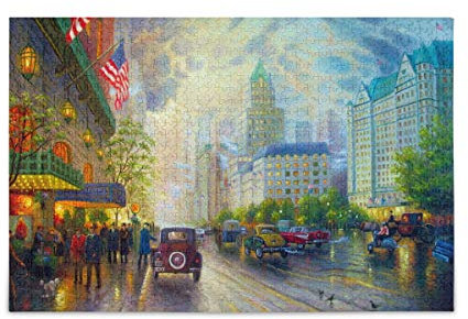 Mnsruu 1000pcs Puzzle Ölgemälde New York Puzzles für Erwachsene Kinder Familie