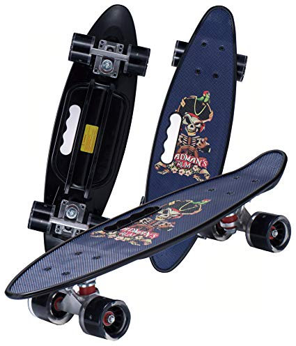 Mini Cruiser Retro Skateboard Komplettboard für Kinder Jugendliche mit LED Leuchtrollen und Tools für Anfänger