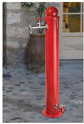 belfer Fontana Stile idrante in Ferro Bel-FER Modello 42/ID, Completa di impianto e Doppio Rubinetto, di Colore Rosso