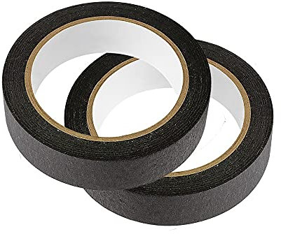 2 rouleaux de ruban de masquage, 20 m de long, papier texturé, inscriptible, ruban adhésif pour peinture, travaux manuels, décoration (10 cm, noir)