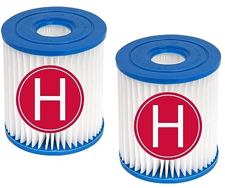 YanBan Filtro de Piscina de 2 Piezas Compatible con Intex Tipo H 29007E, Solo para Bombas de Versiones Antiguas 28601, 28602 y 28601EG, No para la Bomba 602/602-220 Crystal Clear
