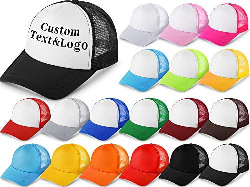 Tarpop 18 Pack Sublimation Blank Trucker Hat Bulk Summer Mesh Baseball Cap 2 Tone and Solid Snap Back hat for Men Women