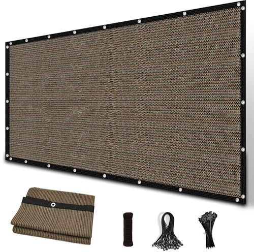 Amagenix Sun Shade Cloth Privacy Screen with Grommets 90% Sunblock Shade, Pergola Replacement Shade Cover Canopy for Outdoor Patio Garden,10' x 12', Mocha