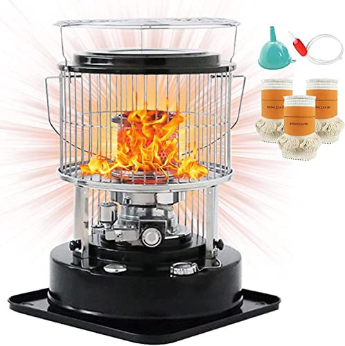 Estufa Petróleo Sin Electricidad para Uso Doméstico, Calentador Petróleo con 3 Mechas, Calentador Extinción Incendios para Acampar Cocinar En Interiores A