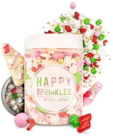 Happy Sprinkles CHRISTMAS MORNING -Streusel Weihnachten Torten Deko 90g | Weihnachtlicher Streuselmix mit Schokolade, für Torten, Cupcakes & Kekse, ideal für Advents- & Weihnachtsbacken