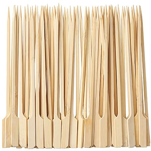 Wooden Bamboo Skewers for Kebabs, Cocktail Sticks, Barbeque Skewers, Party Food, Fondue, Fruit, Chocolate Fountains, Buffets, BBQ Accessories Indoor and Outdoor Dining: Paddle Style (18cm 6000 Pack)