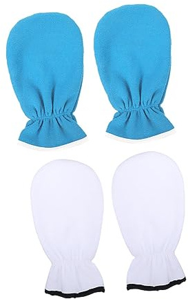 FRCOLOR Guanti in Paraffina Lavabili per Esfoliazione e Idratazione, 2 Paia in Poliestere e Peluche, Facili da Pulire, per Cura Mani Quotidiana e Salone