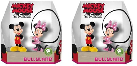 Bullyland 15083 - Spielfiguren Set Walt Disney Mickey & Minnie Mouse, ca. 14,5 cm, detailgetreu, ideal als kleines Geschenk für Kinder ab 3 Jahren (Packung mit 2)